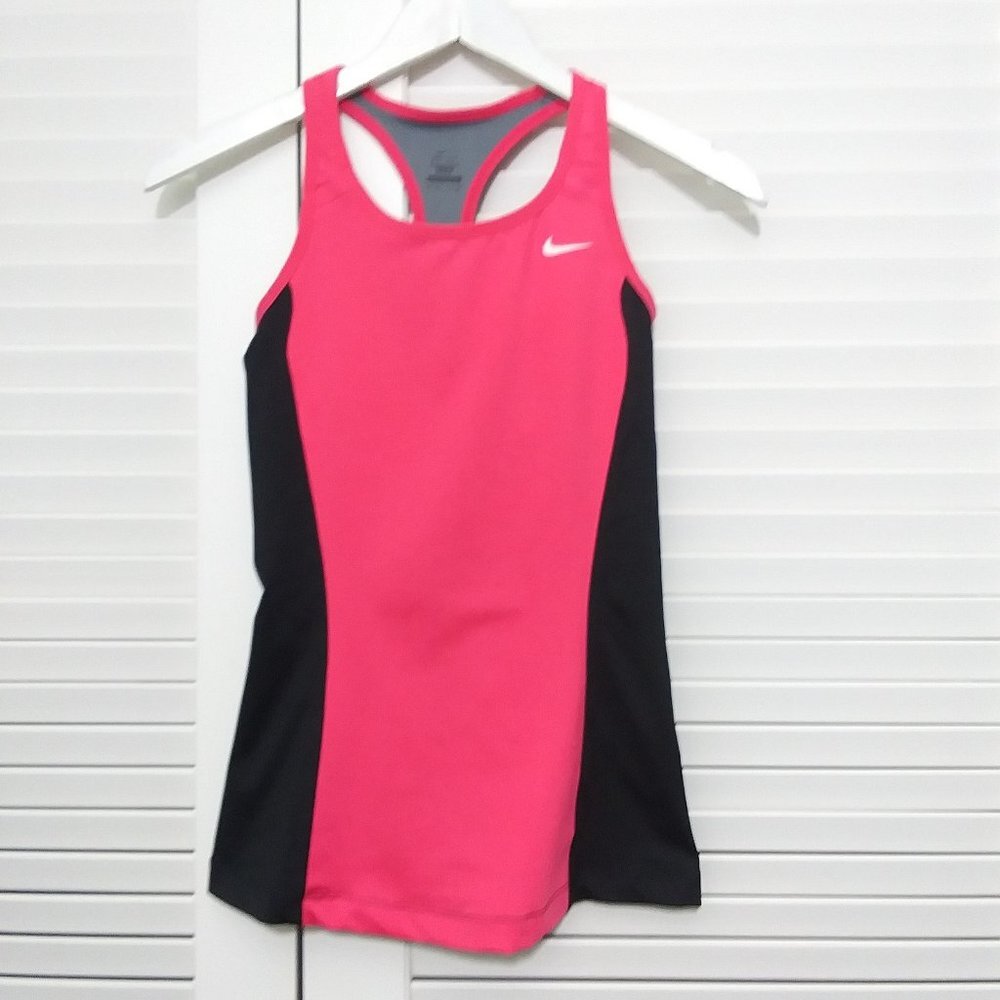 Nike Tankโ Dri Fit Pink Black Racer Back Workout Yoga Tank Womens XS